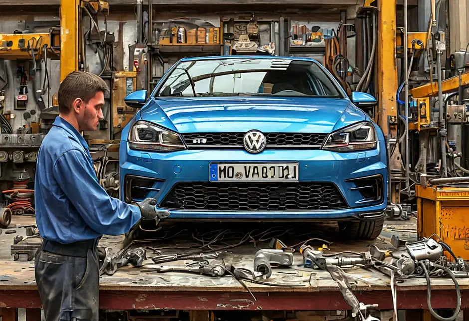 Замена стойка переднего стабилизатора VW Transporter
