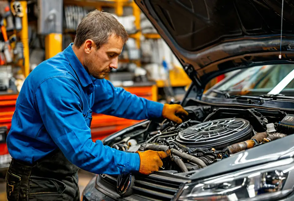 Замена дополнительного ролика ручейкового ремня VW Transporter